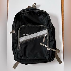 Black LL Bean Deluxe Book Pack Backpack
